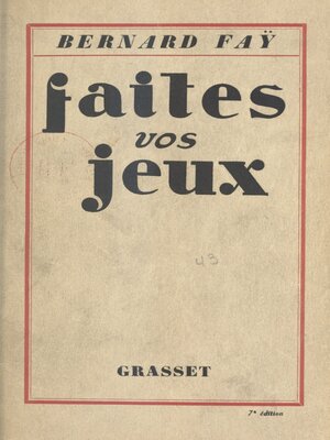 cover image of Faites vos jeux